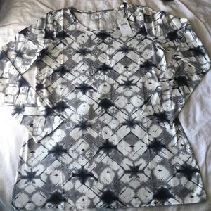 J Jill print long sleeve tee